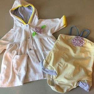 Toddler girls swimsuit and cover up set. 3T.
